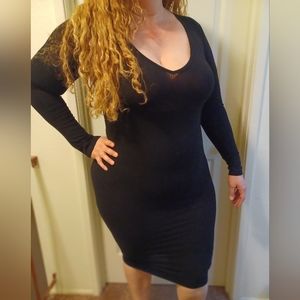 Long sleeve black dress
